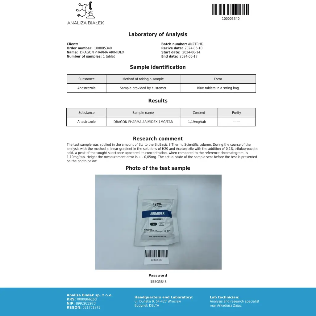 Arimidex Dragon Pharma, Europe Arimidex Dragon Pharma, Europe
