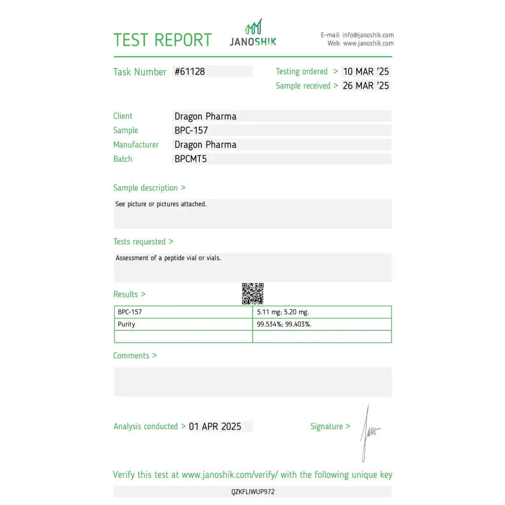 BPC 157 Dragon Pharma, Europe