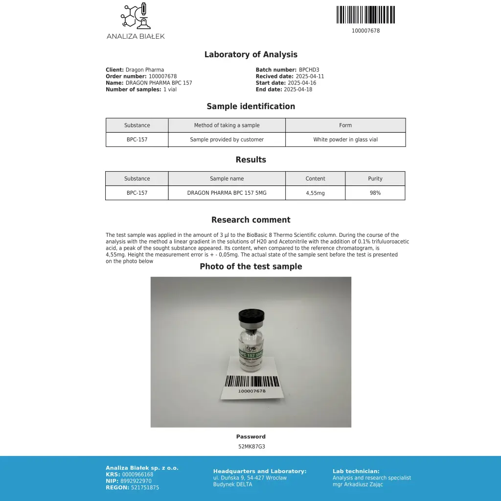 BPC 157 Dragon Pharma, Europe