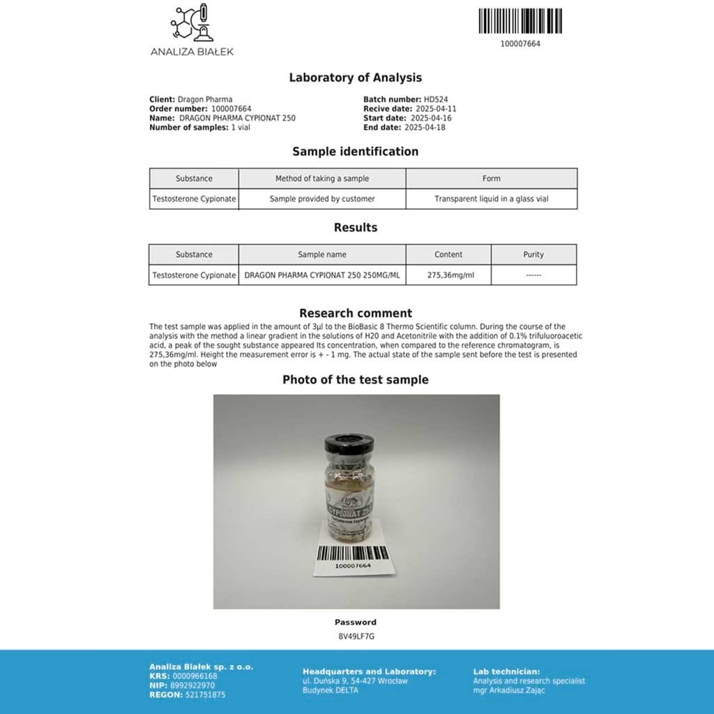 Cypionat 250 Dragon Pharma, Europe Cypionat 250 Dragon Pharma, Europe