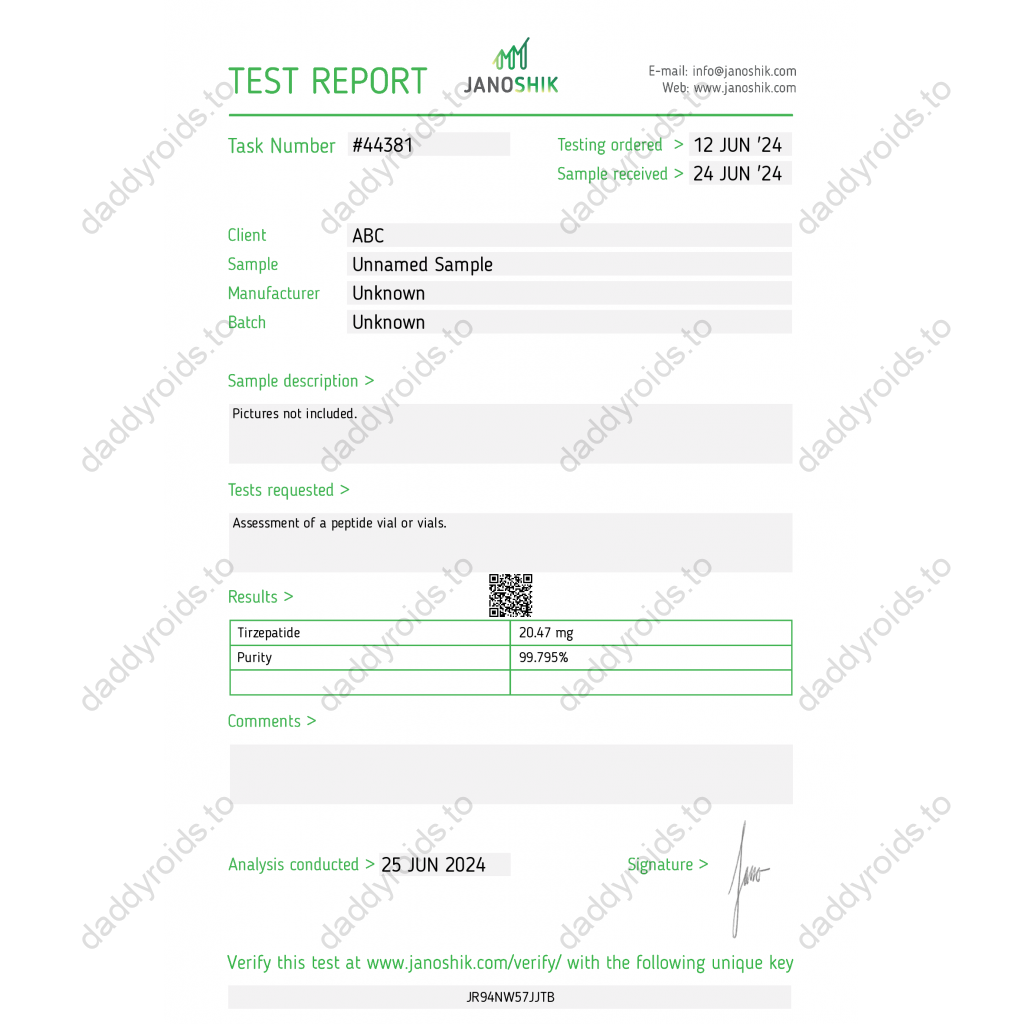 Tirzepatide 20 mg Stealth Labs Tirzepatide 20 mg Stealth Labs